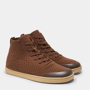 Suavs Legacy Sneaker Timber Brown Knit High Top Shoe